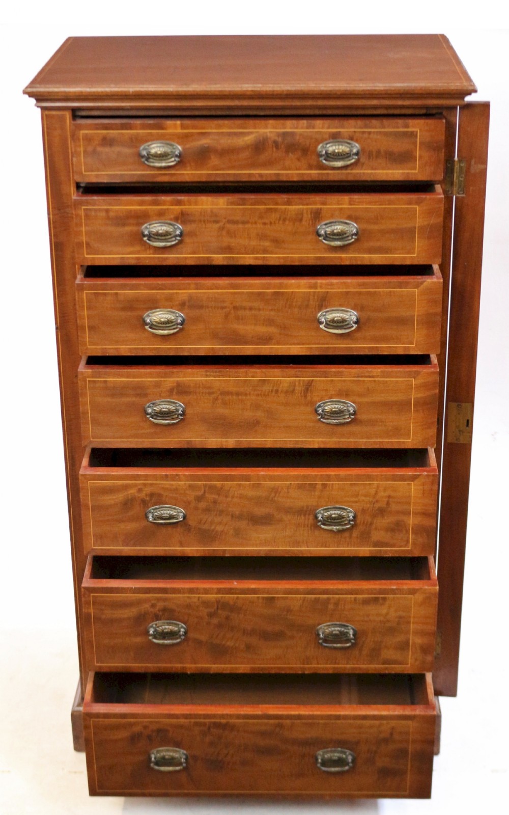 Good Quality Edwardian Mahogany Inlaid 7 Drawer Wellington Chest View II