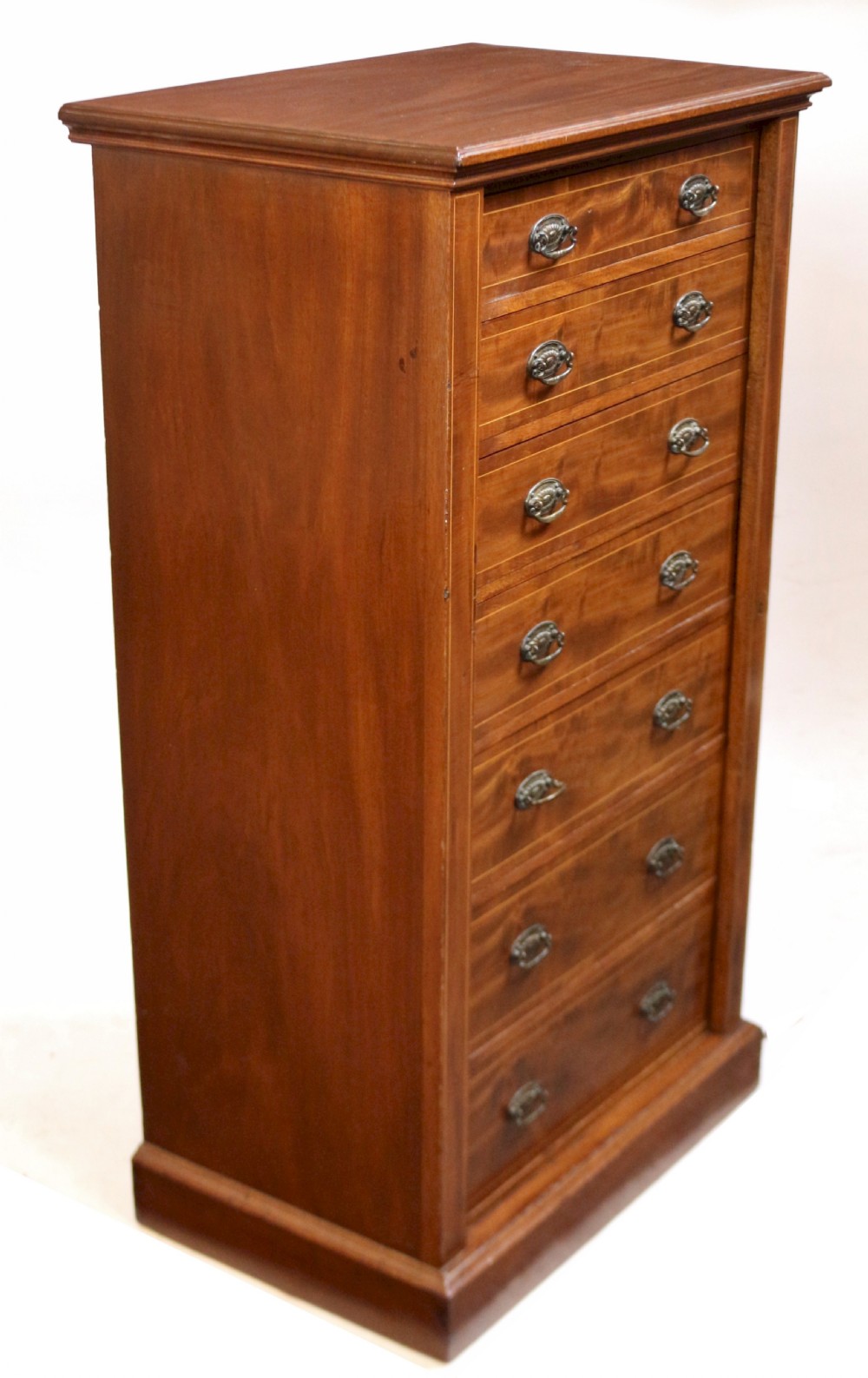 Good Quality Edwardian Mahogany Inlaid 7 Drawer Wellington Chest View IV