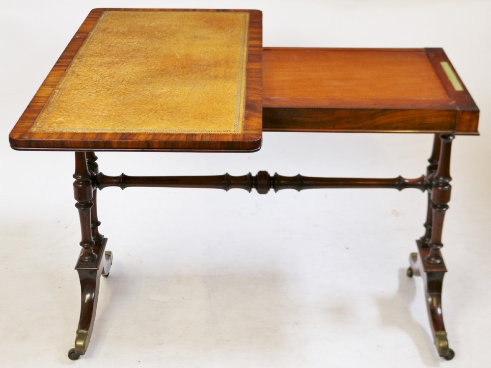 William 1V Goncalo Alves End Support Writing/Card Table View IV