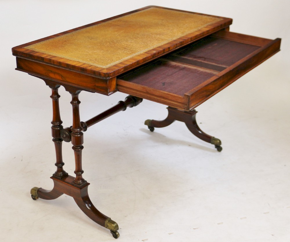 William 1V Goncalo Alves End Support Writing/Card Table View VII