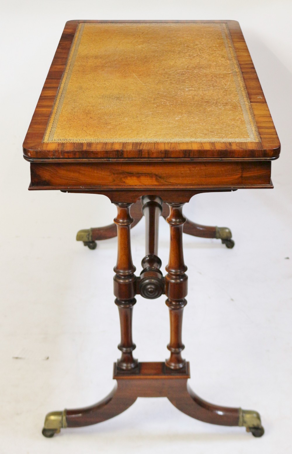 William 1V Goncalo Alves End Support Writing/Card Table View VIII