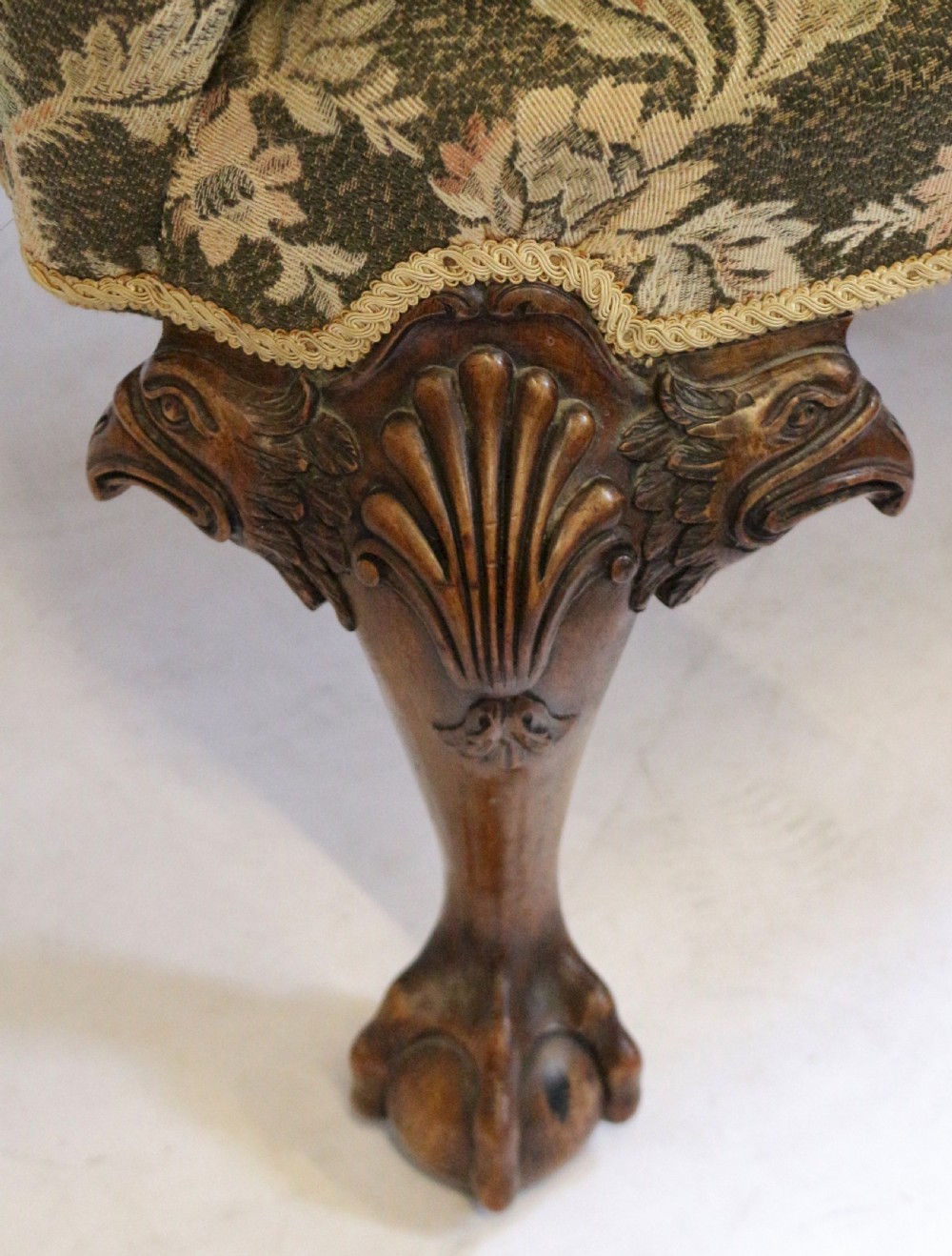 C1920 'Queen Anne' Style Walnut Wing Chair on Cabriole Legs View V