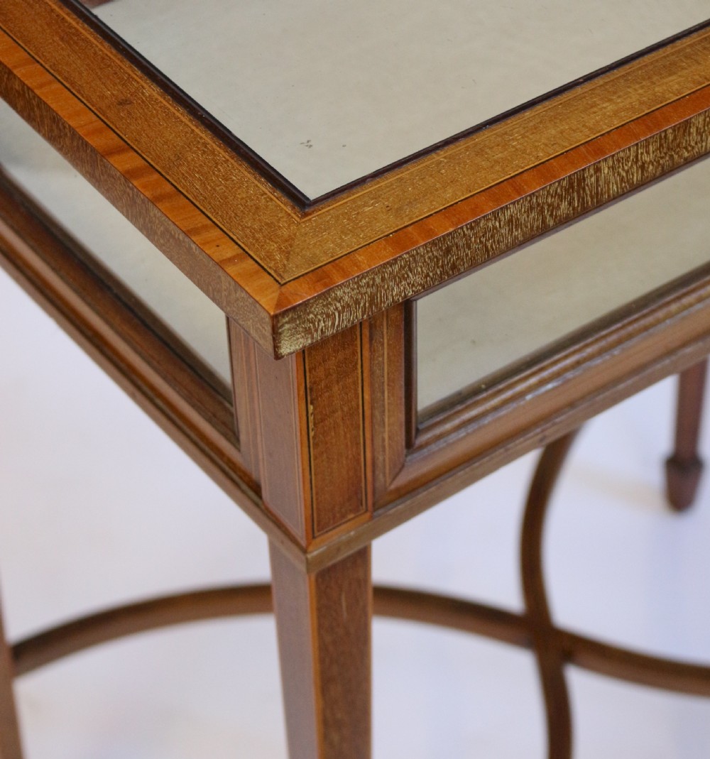 Edwardian Mahogany Inlaid Bijouterie Display Table View IV