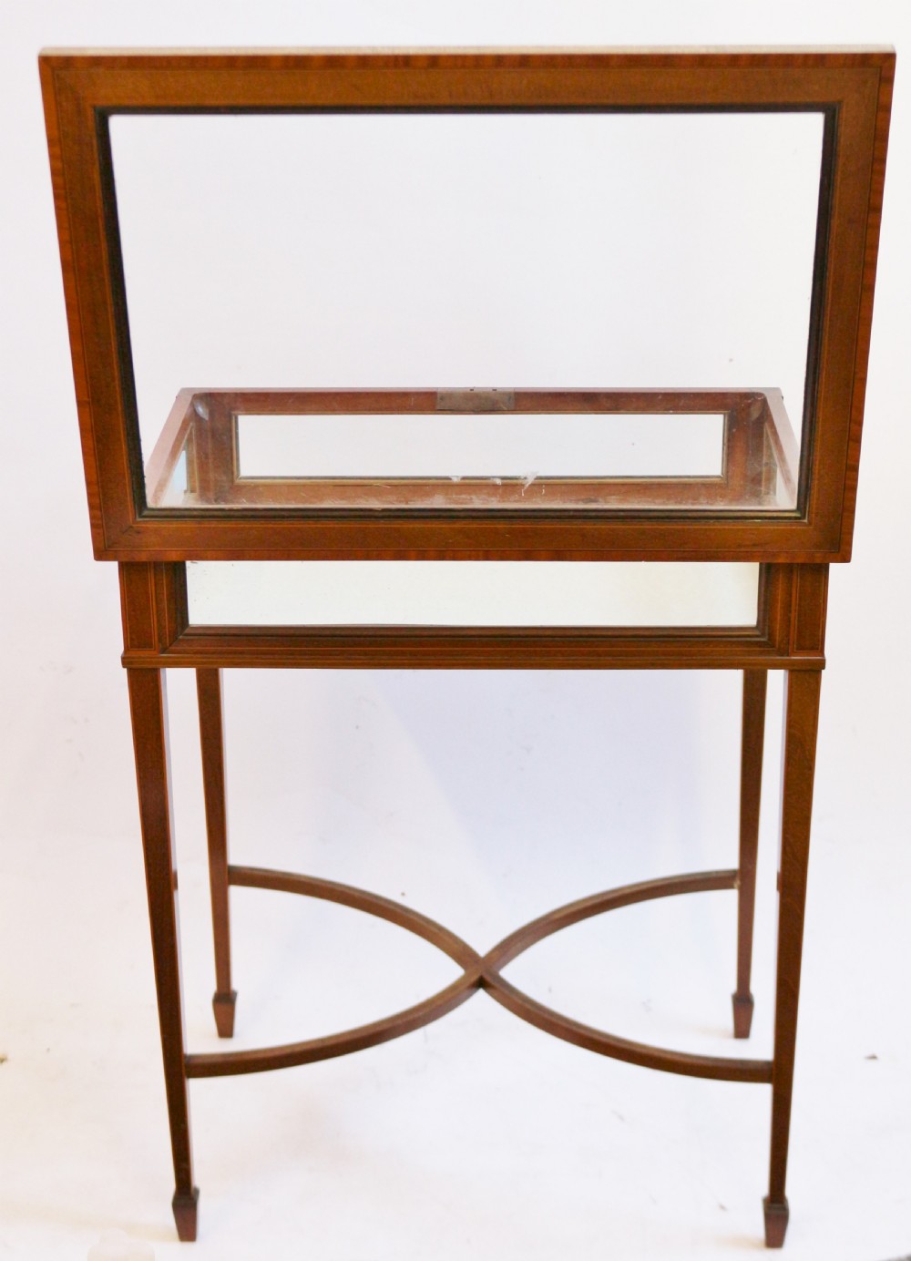 Edwardian Mahogany Inlaid Bijouterie Display Table View VI