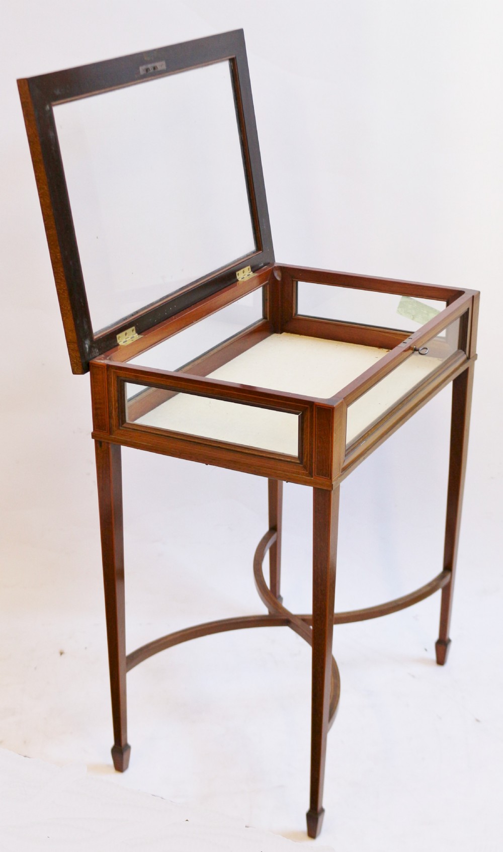 Edwardian Mahogany Inlaid Bijouterie Display Table View VII