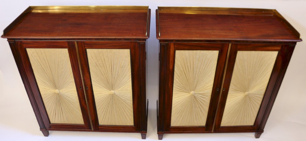 Fine Pair of Regency Mahogany 2 Door Side Cabinets View II