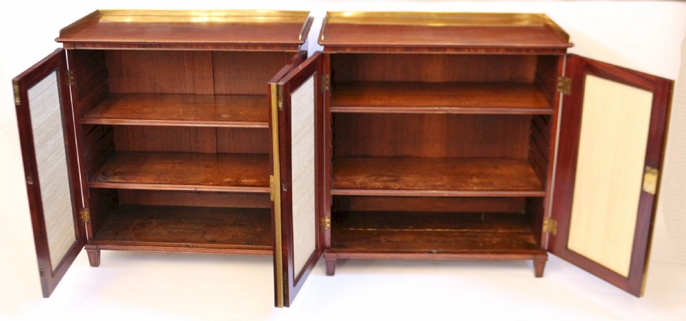 Fine Pair of Regency Mahogany 2 Door Side Cabinets View III