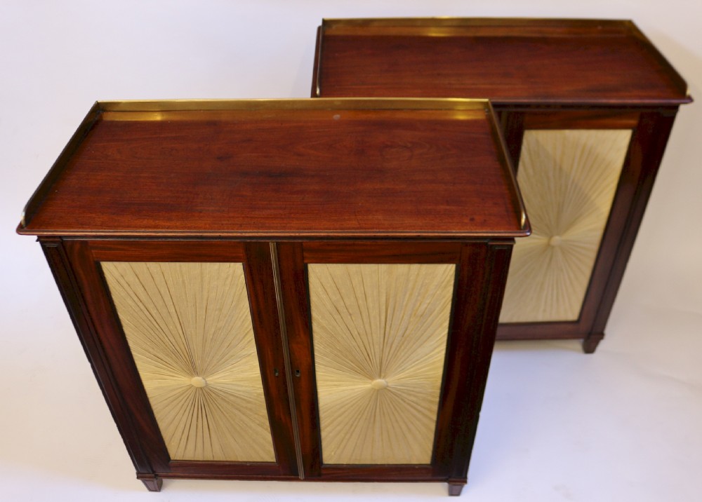 Fine Pair of Regency Mahogany 2 Door Side Cabinets View IV