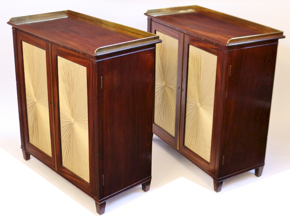 Fine Pair of Regency Mahogany 2 Door Side Cabinets View V