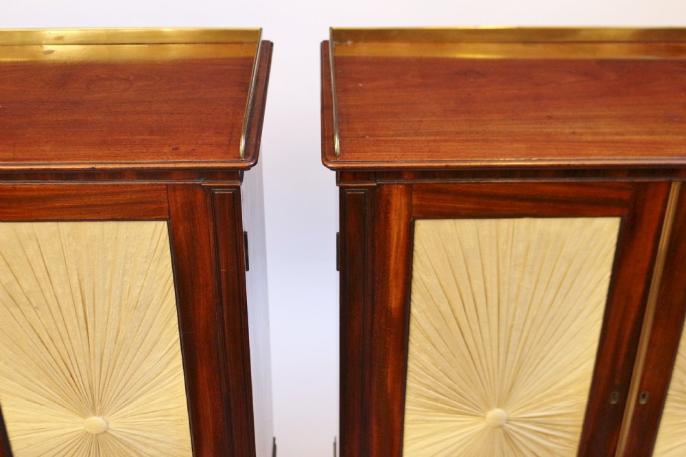 Fine Pair of Regency Mahogany 2 Door Side Cabinets View IX