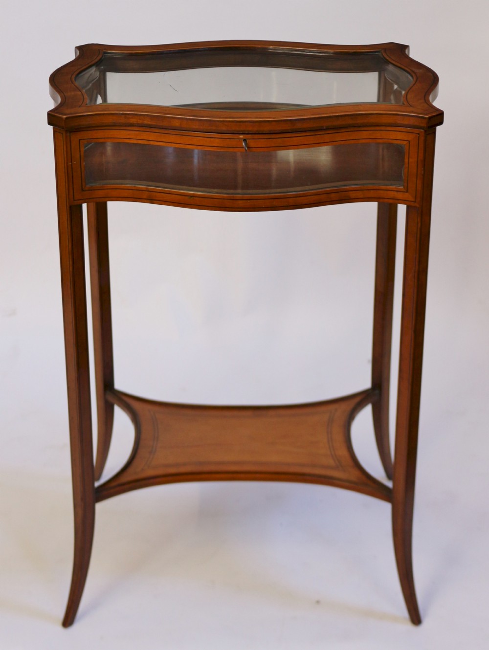 Edwardian Satinwood Shaped Bijouterie Display Table