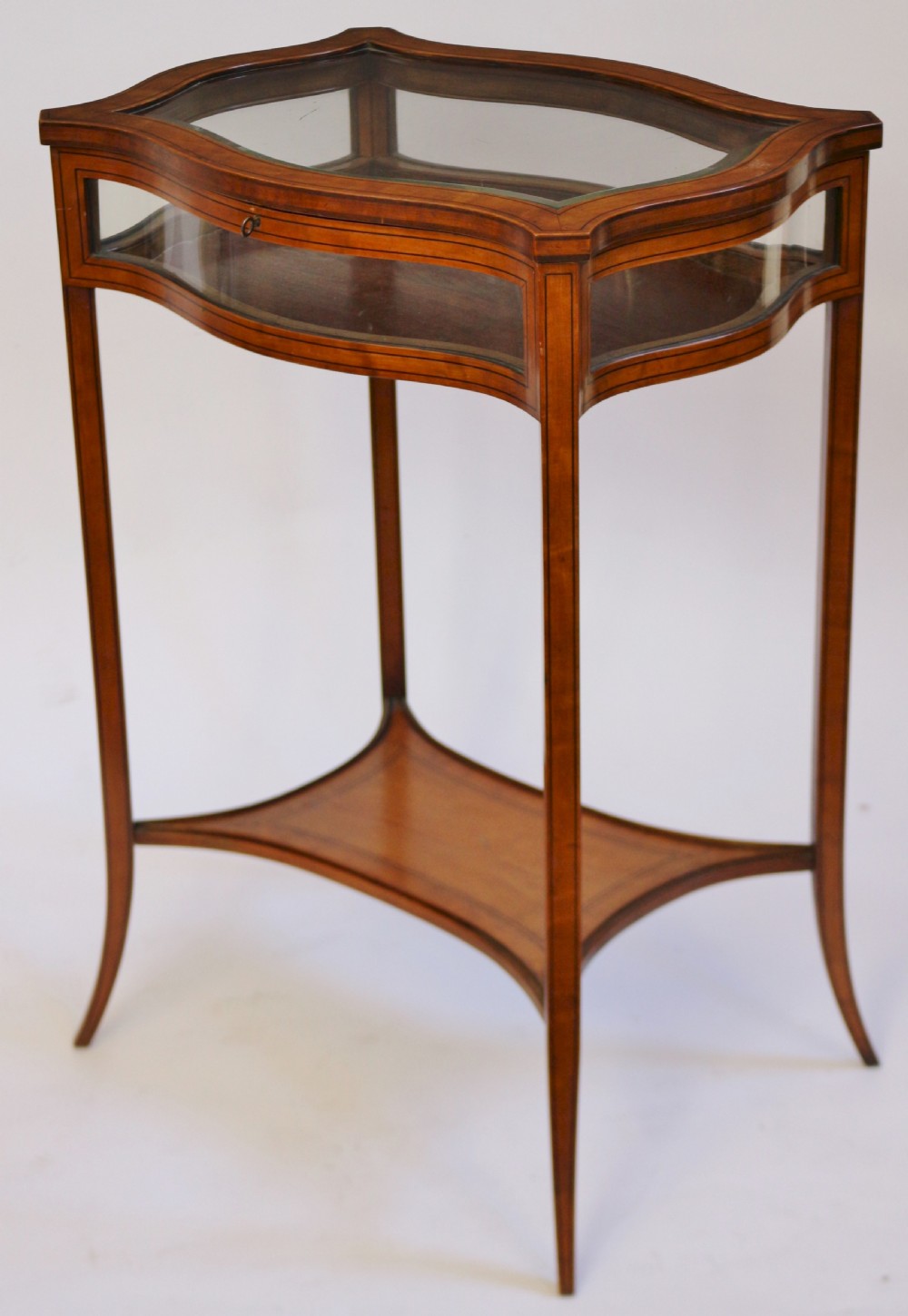 Edwardian Satinwood Shaped Bijouterie Display Table View V