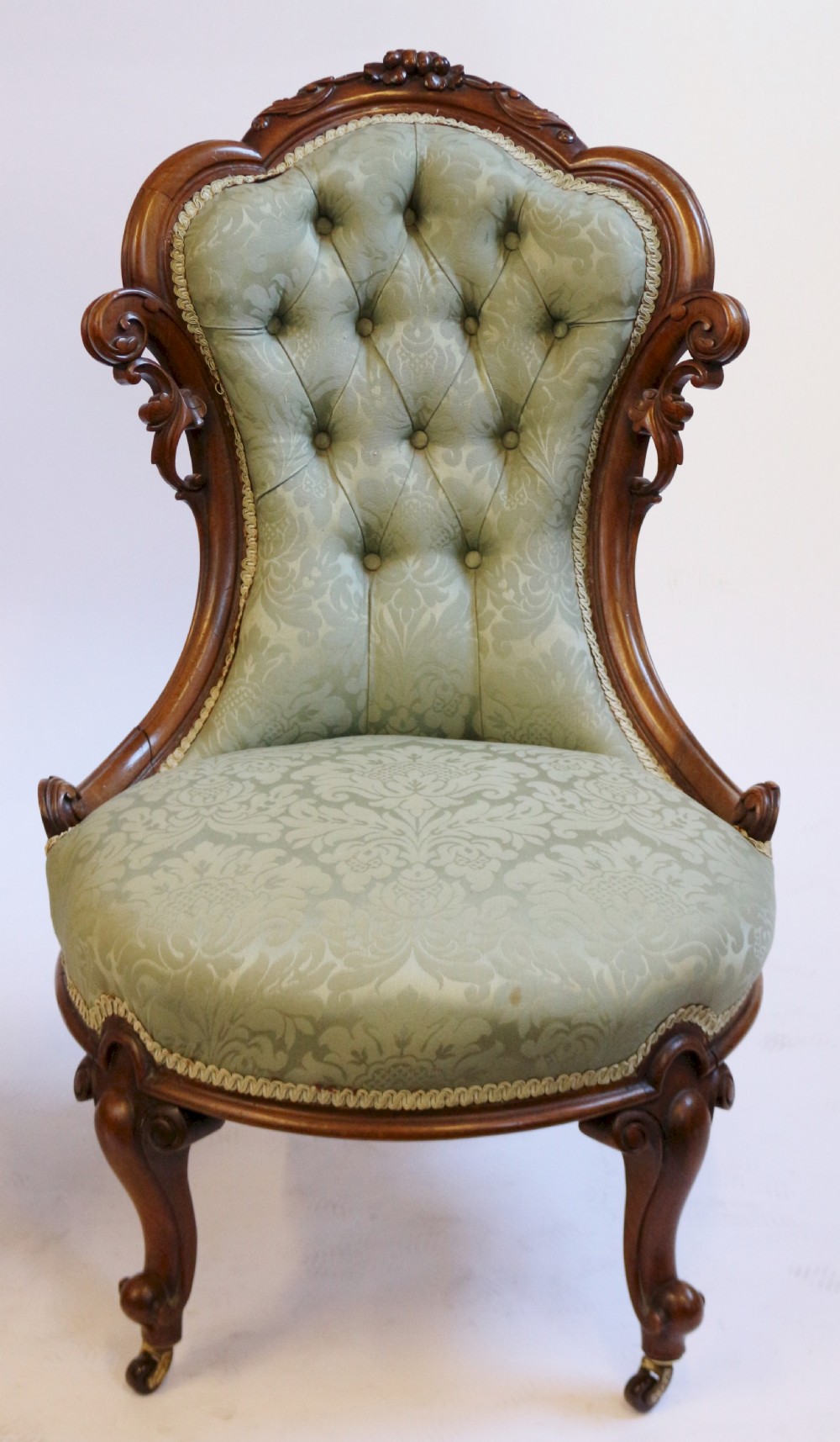 Fine Pair of Victorian Walnut Ladies and Gents Chairs View IV