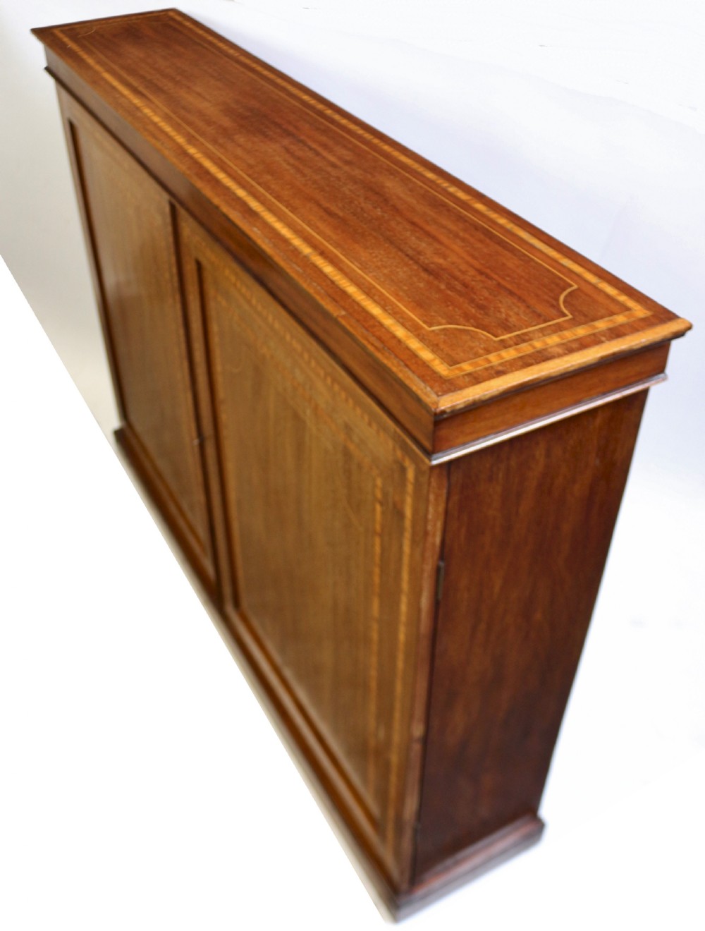 Edwardian Mahogany Satinwood Banded 2 Door Side Cupboard View III