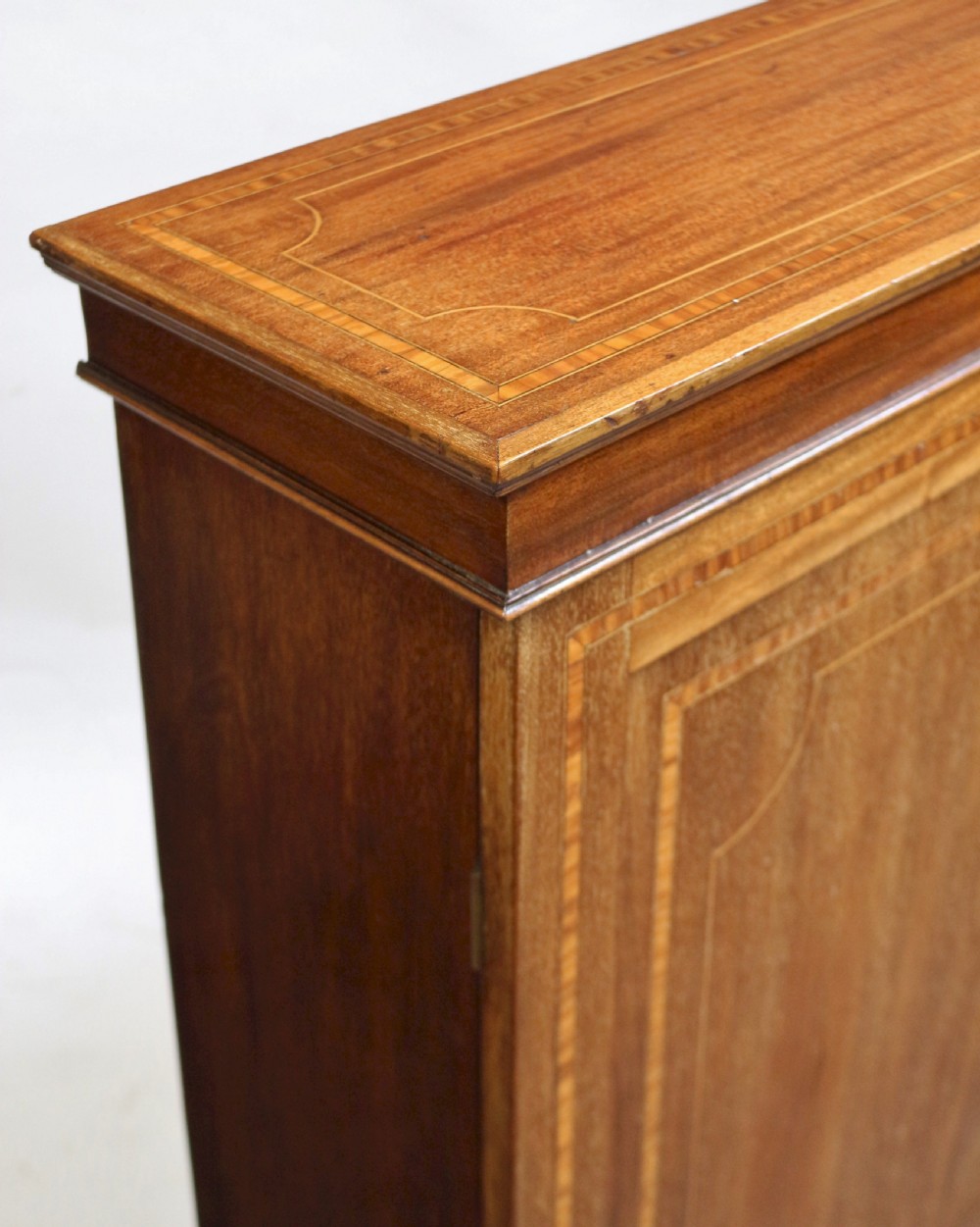 Edwardian Mahogany Satinwood Banded 2 Door Side Cupboard View IX