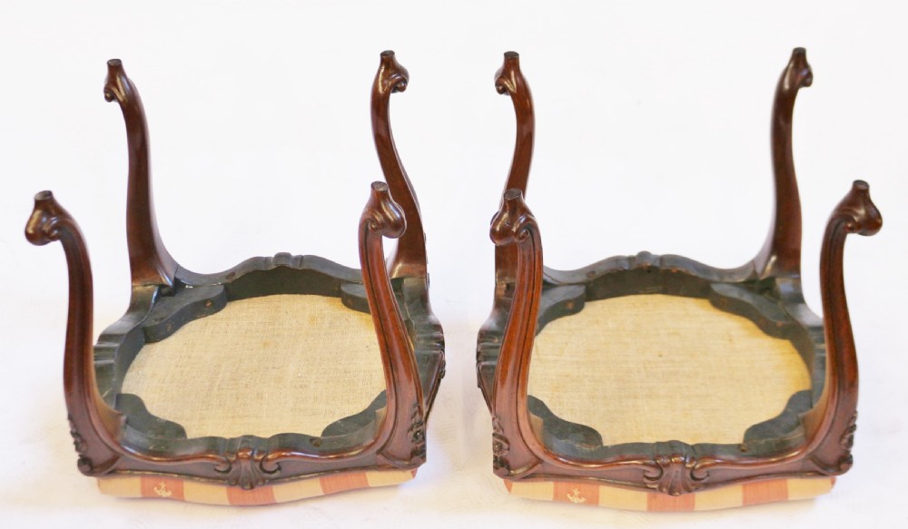 Victorian Pair of Rosewood Cabriole Leg Stools View V