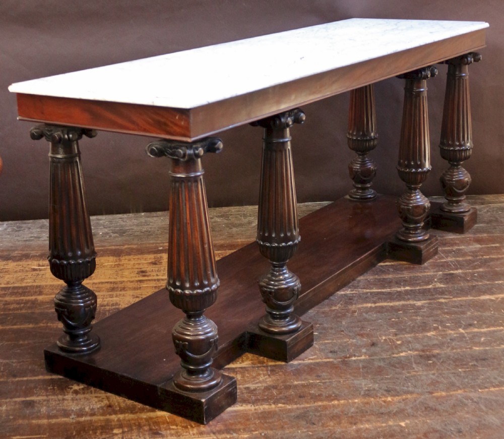 Late 19C Mahogany Marble Top Console / Serving Table View II