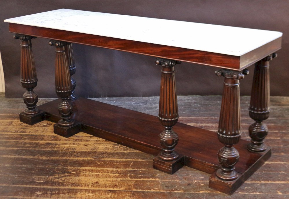 Late 19C Mahogany Marble Top Console / Serving Table View III