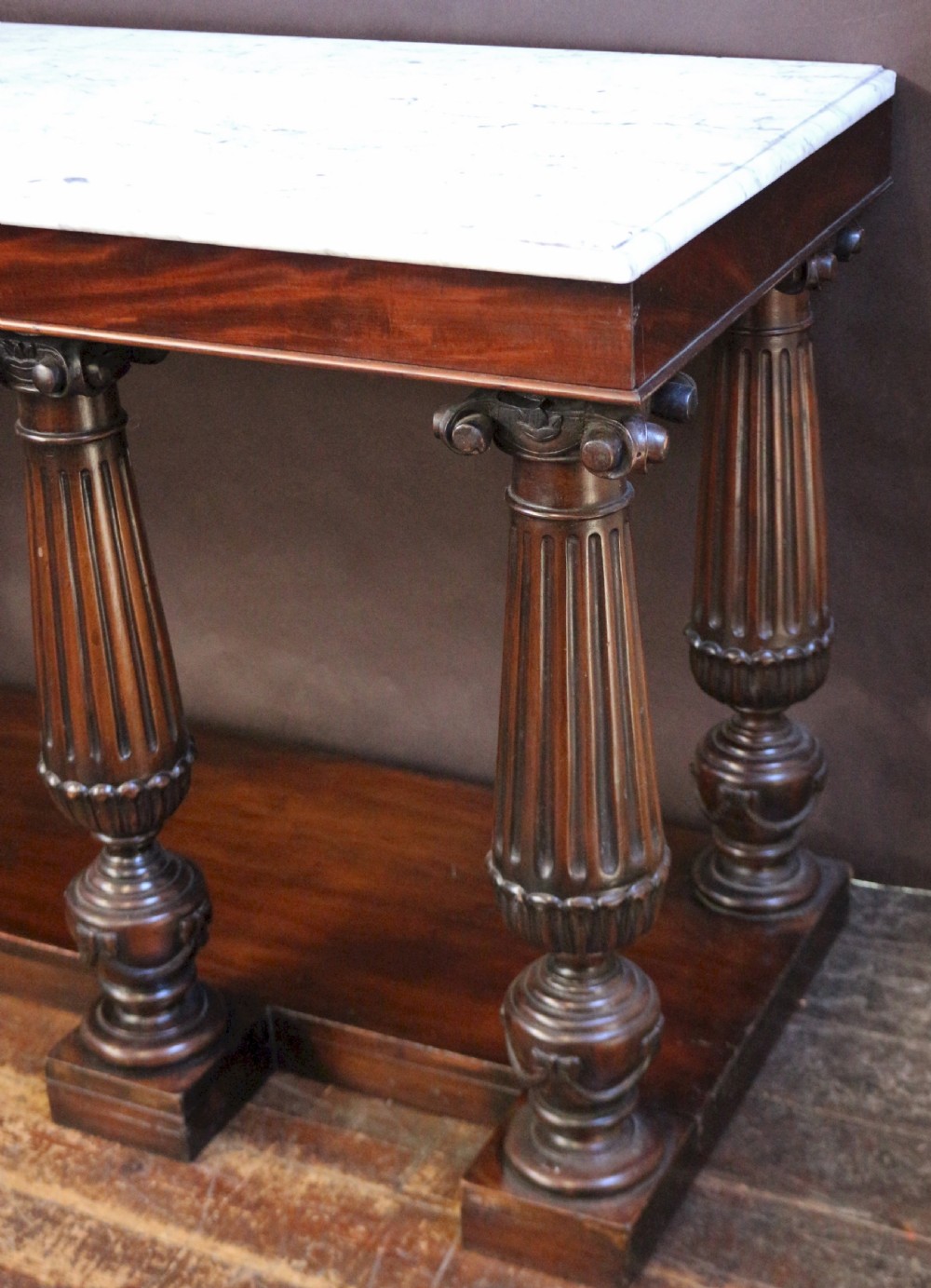 Late 19C Mahogany Marble Top Console / Serving Table View IV
