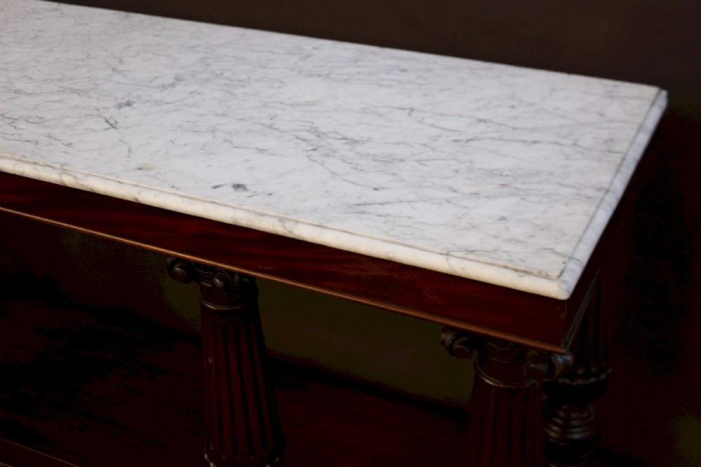 Late 19C Mahogany Marble Top Console / Serving Table View V