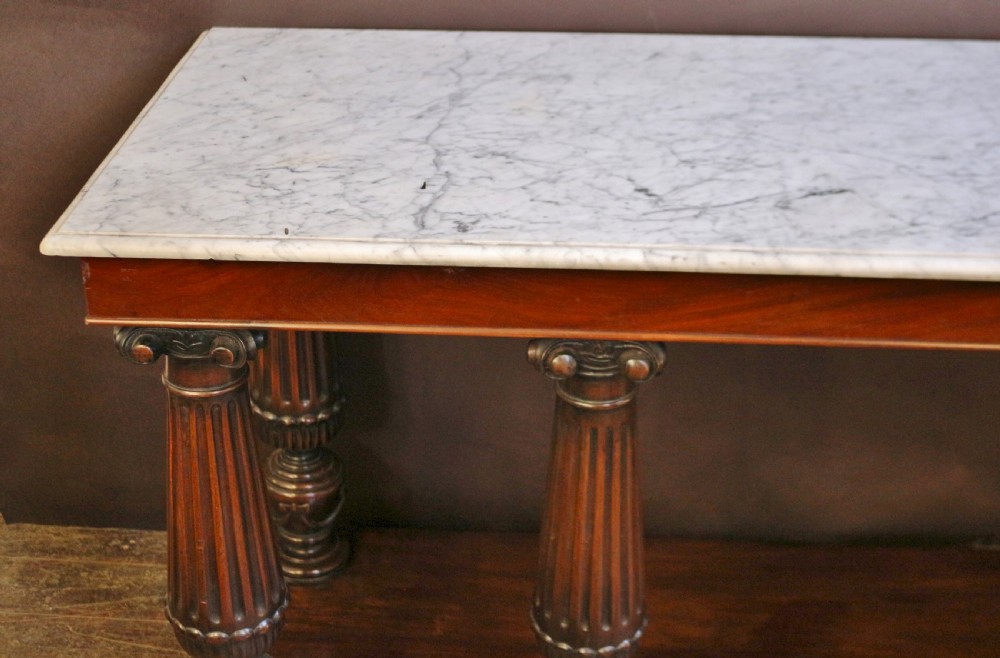 Late 19C Mahogany Marble Top Console / Serving Table View VI