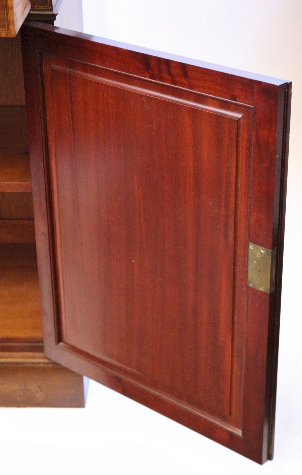 Edwardian Mahogany Satinwood Banded Cupboard Base Bookcase by Waring & Gillow View IX