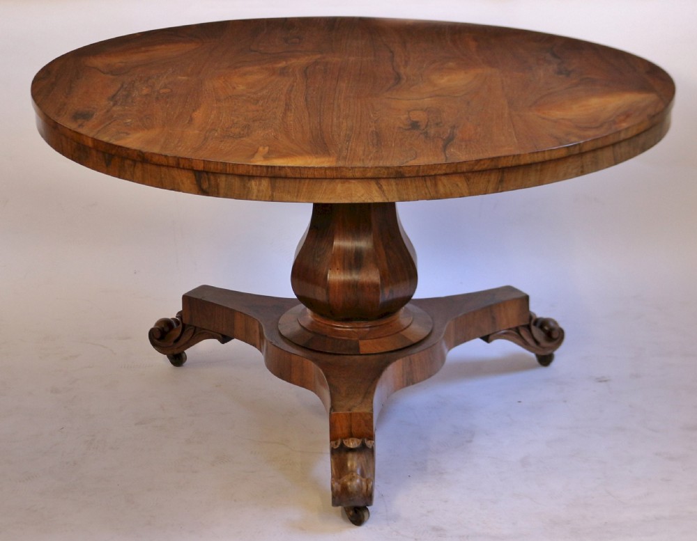 William 1V Figured Rosewood Tilt Top Circular Centre Table View II