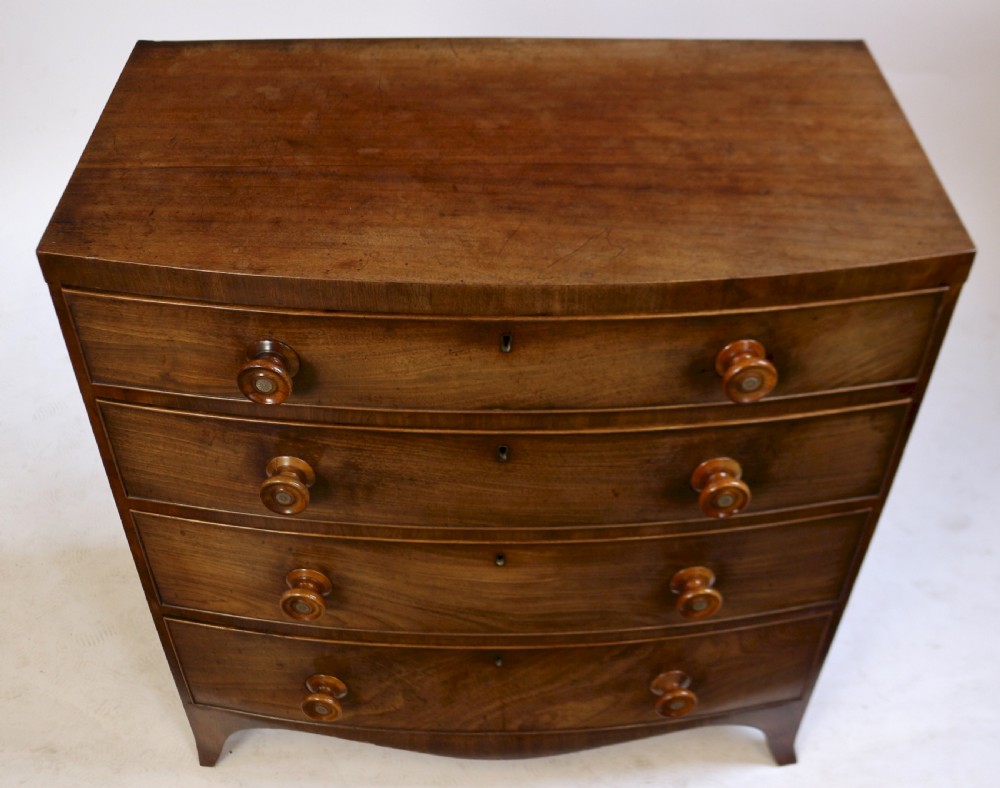 George 1V Mahogany 4 Drawer Small Bow Chest View II