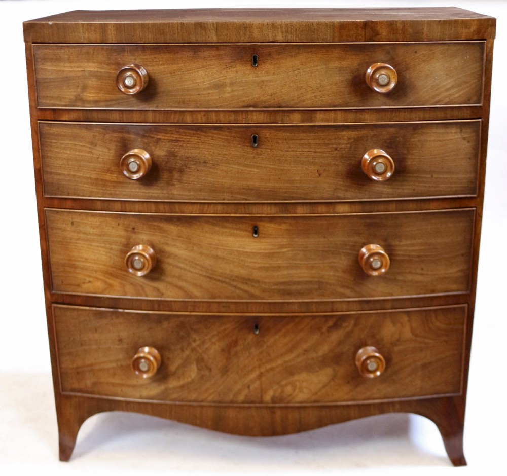 George 1V Mahogany 4 Drawer Small Bow Chest View III