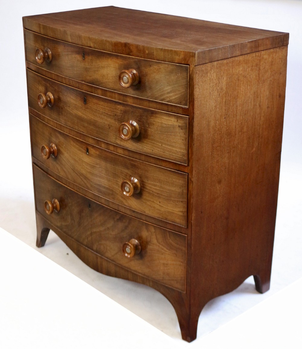 George 1V Mahogany 4 Drawer Small Bow Chest View IV
