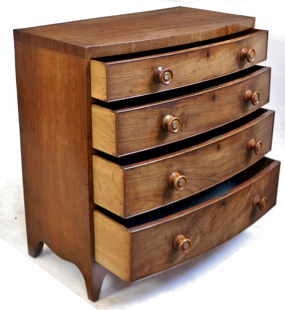 George 1V Mahogany 4 Drawer Small Bow Chest View VI