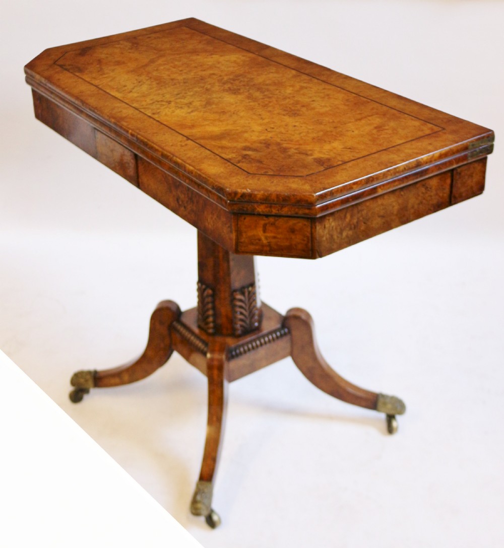 Fine Regency Pollard Oak Pedestal Card Table View III