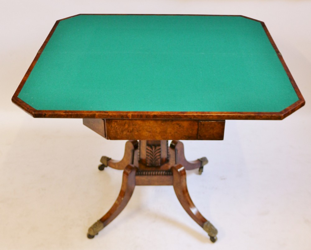 Fine Regency Pollard Oak Pedestal Card Table View VIII