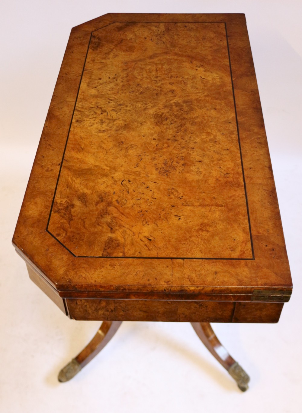 Fine Regency Pollard Oak Pedestal Card Table View IX