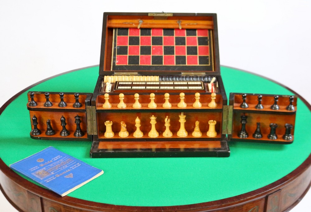 Victorian Burr Walnut Games Compendium