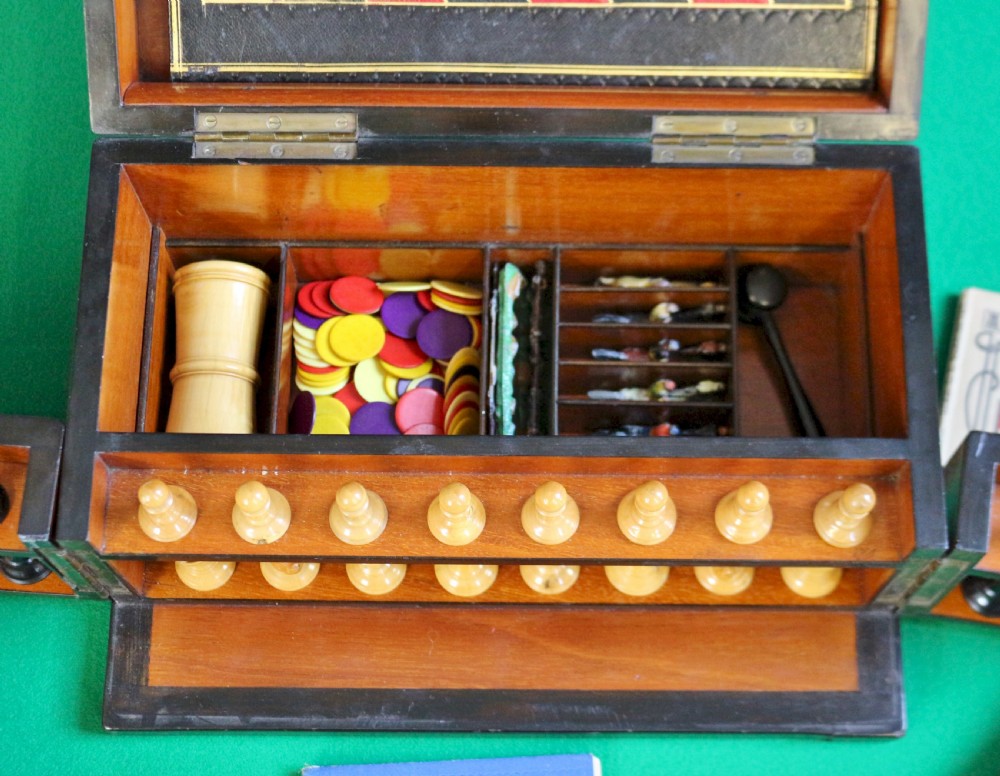 Victorian Burr Walnut Games Compendium View VI