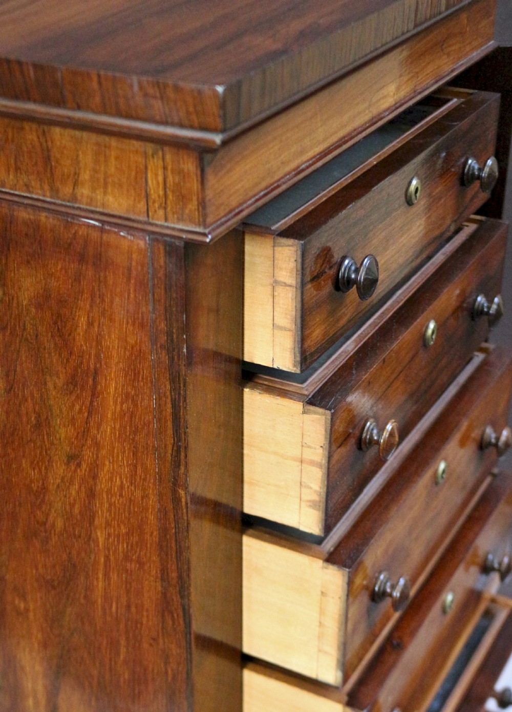 Early Victorian Rosewood 7 Drawer Wellington Specimen Chest View XI