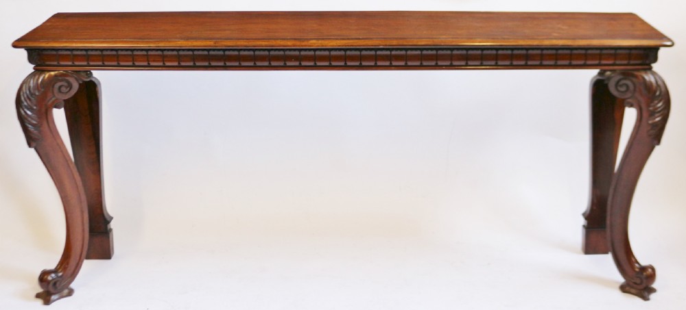 William 1V Rosewood Slim Console Table on Cabriole Legs