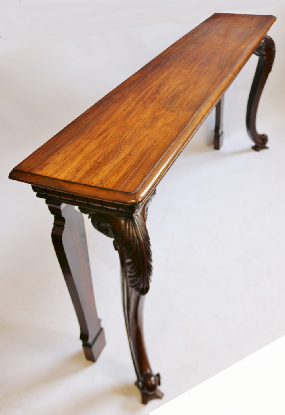 William 1V Rosewood Slim Console Table on Cabriole Legs View IV
