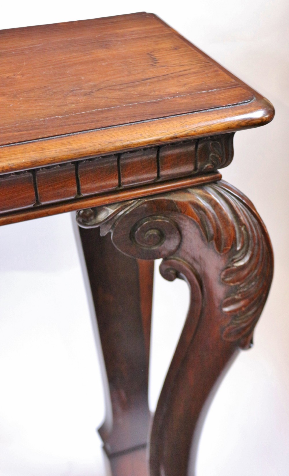 William 1V Rosewood Slim Console Table on Cabriole Legs View VI