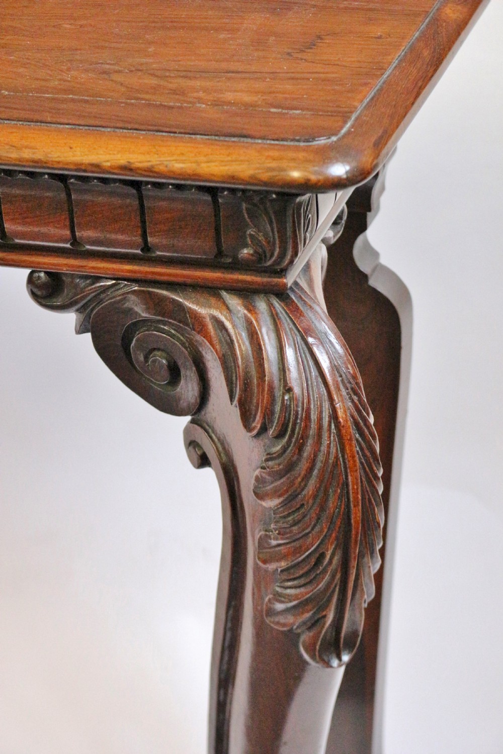 William 1V Rosewood Slim Console Table on Cabriole Legs View VII