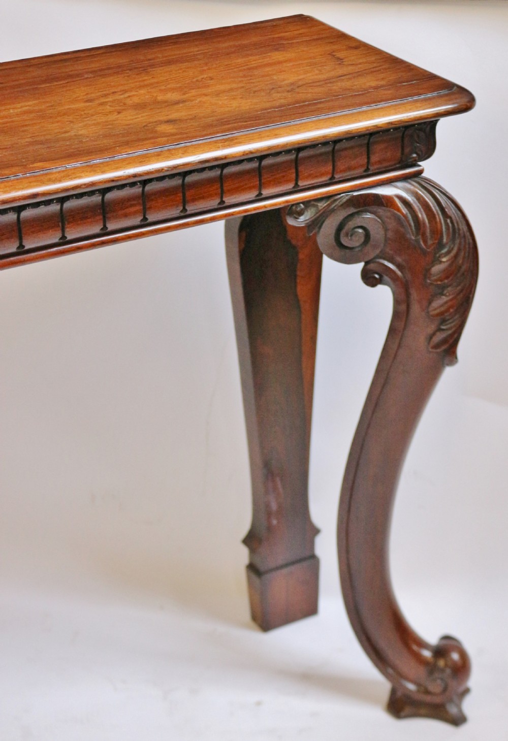 William 1V Rosewood Slim Console Table on Cabriole Legs View VIII