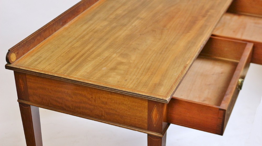 Edwardian Mahogany Inlaid 2 Drawer Side Table View VIII