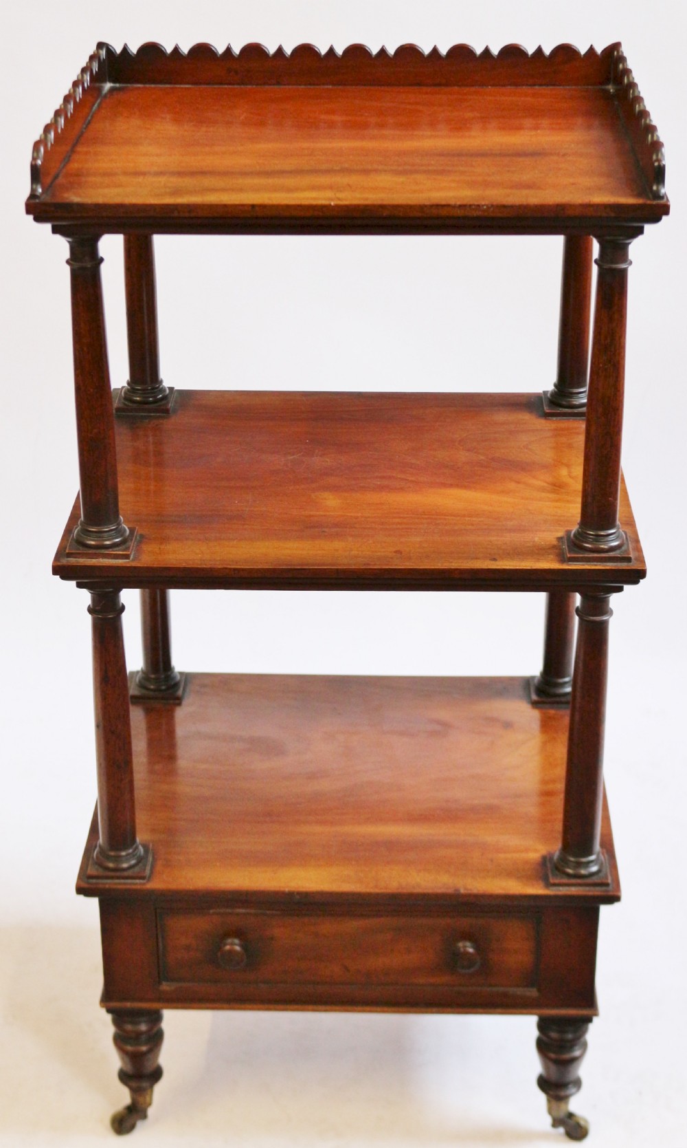 George 1V Mahogany 3 Tier Whatnot with Drawer to Base