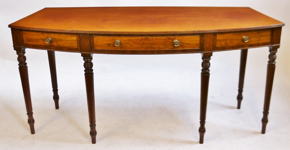 George 1V Mahogany 1 Drawer 6 Leg Side Serving Table