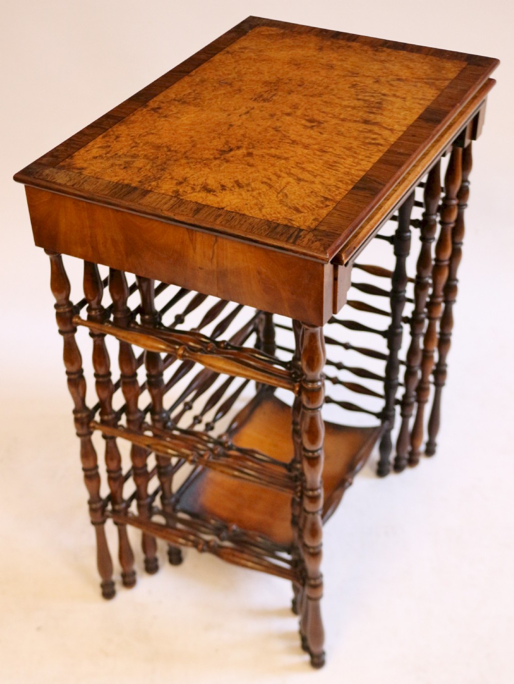A Fine Regency Nest of Four Tables with Specimen Veneered Tops attributable to Gillows of Lancaster View VIII