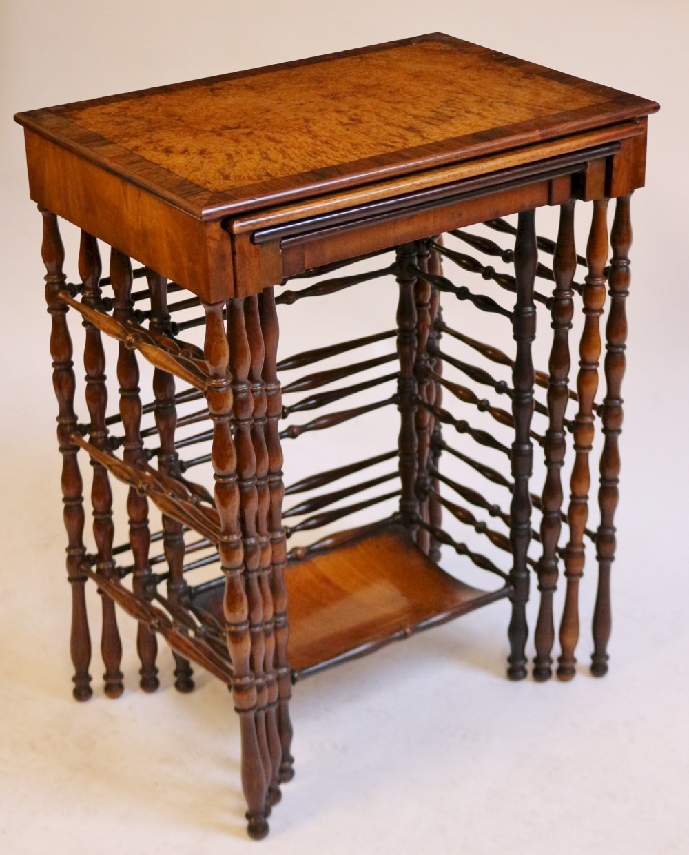A Fine Regency Nest of Four Tables with Specimen Veneered Tops attributable to Gillows of Lancaster View IX