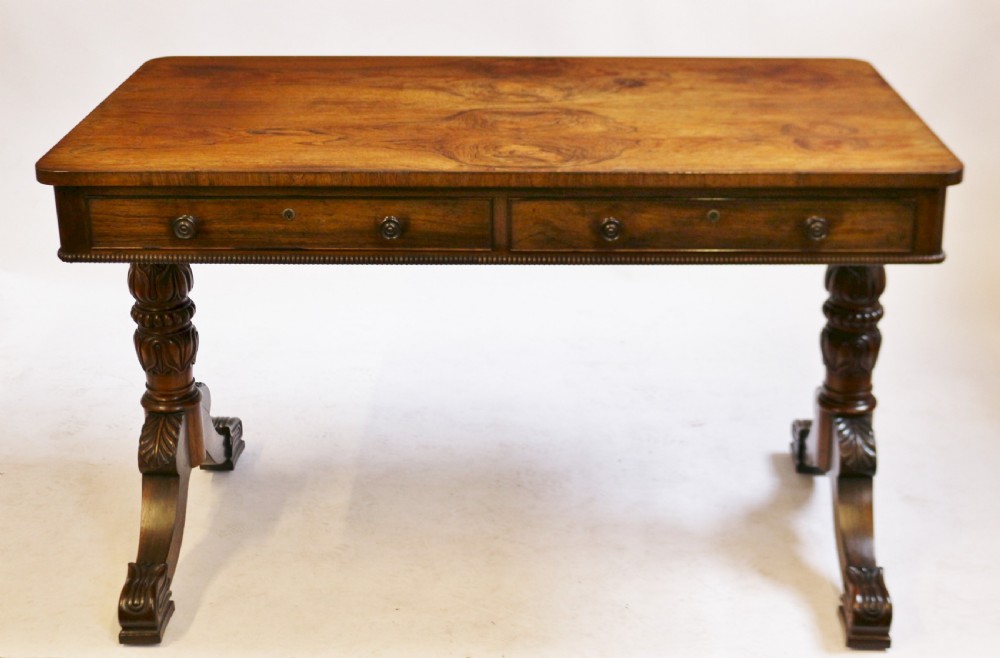 Regency Rosewood 2 Drawer End Support Centre Table