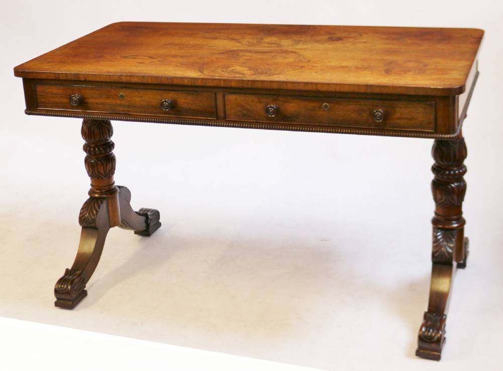 Regency Rosewood 2 Drawer End Support Centre Table View II