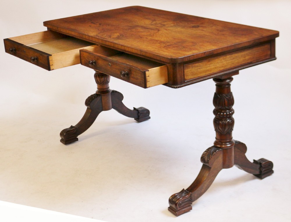 Regency Rosewood 2 Drawer End Support Centre Table View III